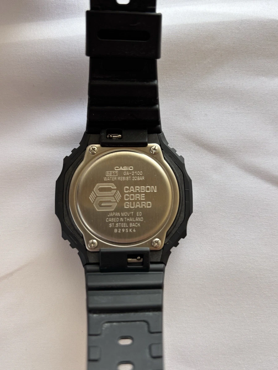CASIO G-SHOCK GA-2100-1AJF CasiOak Negro Funciona Nueva Batería Caja Etiqueta Casi Como Nueva
