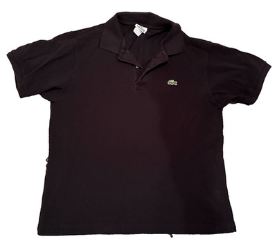 Lacoste Classic Fit Polo Shirt Mens Size Large/5 Large Black Preppy Lightweight