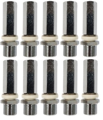 10 Lot Workman SM1F CB Antenna SO-239 to 3/8''x24 Thread Stud Mount Long Hex Nut