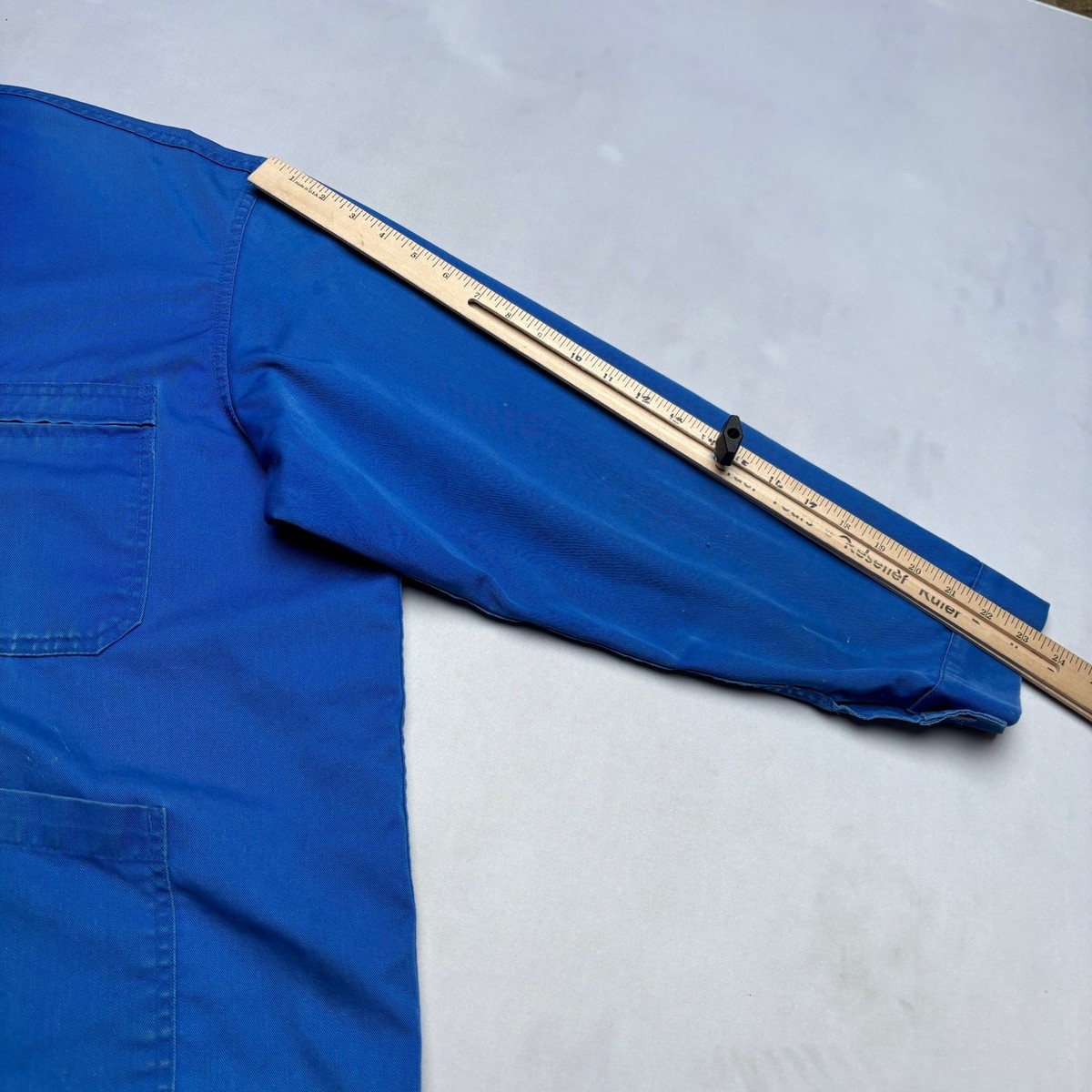Vintage 60s French Workwear Zip Jacket Boxy Cropped Blue Faded