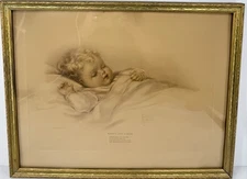 Vintage Bessie Pease Gutmann "Mighty Like A Rose" Baby Litho Framed Print #642