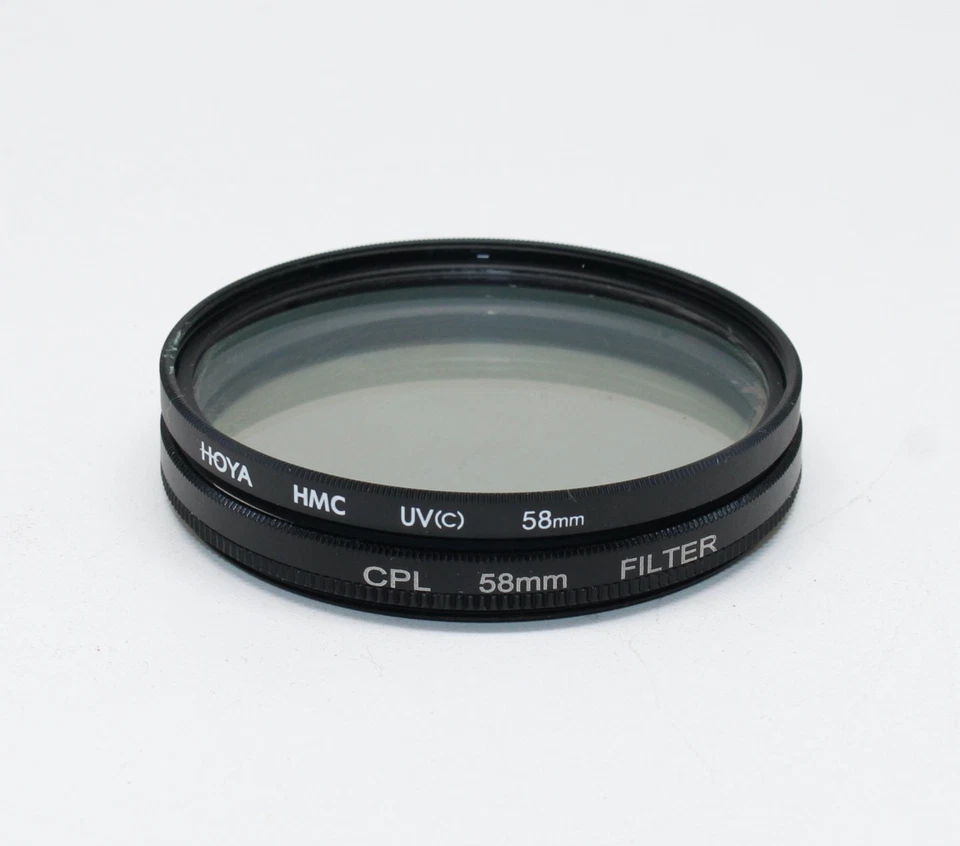 Pair of Vintage 58mm Camera Photography Lens Filters: UV (c) Circular Polarizer - Image 2 of 2