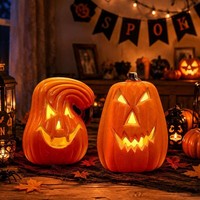 Halloween Deko LED KüRbis Lampe 2 StüCk FüR Grusel AtmosphäRe Deko