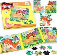 Kinderpuzzle Magnet 3Er-Pack Dinosaurier Reise Lernspielzeug Ab 3 Jahren