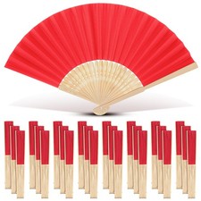24 Pack Folding Fans Handheld Folded Craft Hand Japanese Chinese Fans for Wed...