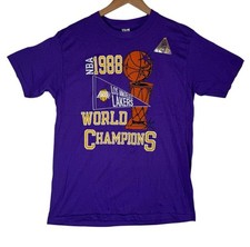 VINTAGE 1998 Los Angeles Lakers World Champions Champion Purple Shirt Size XL