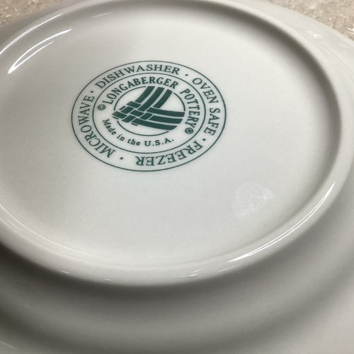SET OF 4 LONGABERGER WOVEN TRADITIONS IVORY - 7 INCH SALAD BREAD PLATES - Picture 4 of 4