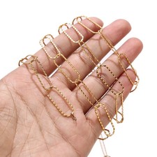 2meters 9mm Width Gold Plated Stainless Steel Oval Cable Chains Links