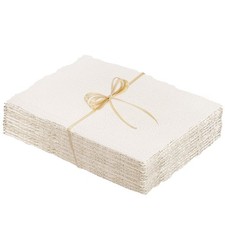 Cotton Watercolor Paper Deckled Edge Ivory White 5x7 In 300 GSM 50 Sheets