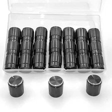 24pcs Shaft Metal Potentiometer Control Knobs 6mm,Black Guitar Pedal Knobs,Di...