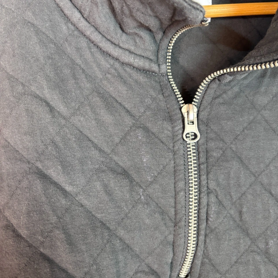 Old Navy 女式运动衫 XXL 灰色绗缝 1/4 拉链套衫长袖 — 第 4/4 张图片