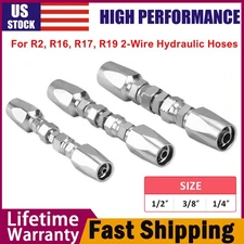 3 PCS Hydraulic Hose Repair Kit 1/4 3/8 1/2 ID- Reusable Field Repair Fitting US