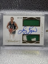 2015 Panini Flawless Larry Bird Dual Patch Auto 8/18 Game Worn Boston Celtics