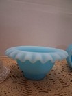 Fenton Blue Satin Persian Medallion Fairy Lamp - 3 Piece — photo 8
