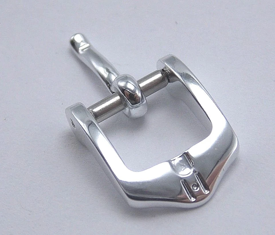 Nueva correa de reloj Hirsch correa estándar hebilla acero inoxidable plata 8 mm Foto 2 de 3