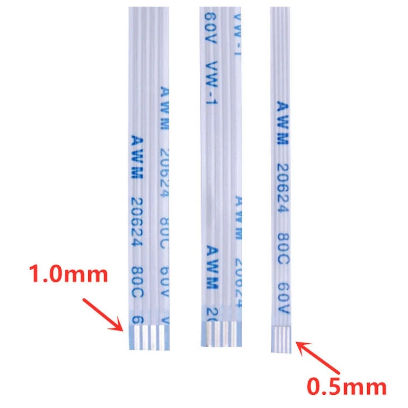 10Pin FFC Flexible Ribbon Cable Flat Wires Pitch 0.5/1mm PCB Board Transmission - Image 2 of 4