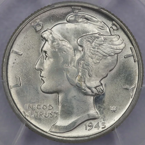 1945 10c Mercury Dime - PCGS MS 65