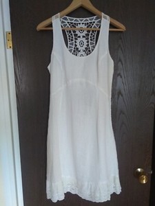 rowley cynthia nwt racerback linen lace dress
