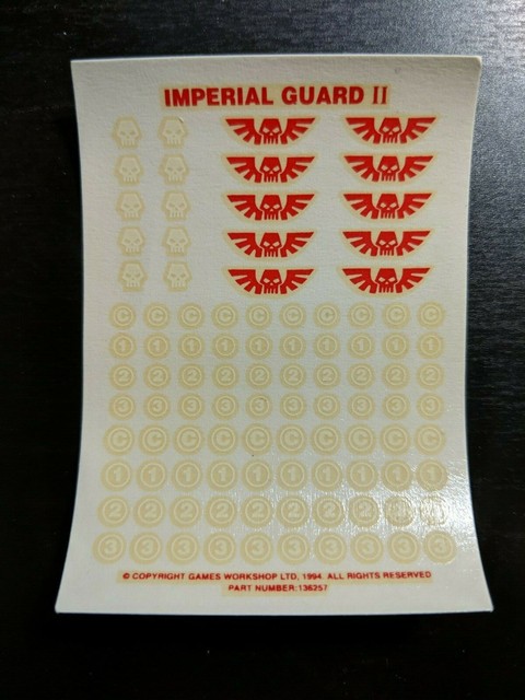 WARHAMMER 40K TRANSFER SHEET transfers Decal Imperial Guard Orks Space ...