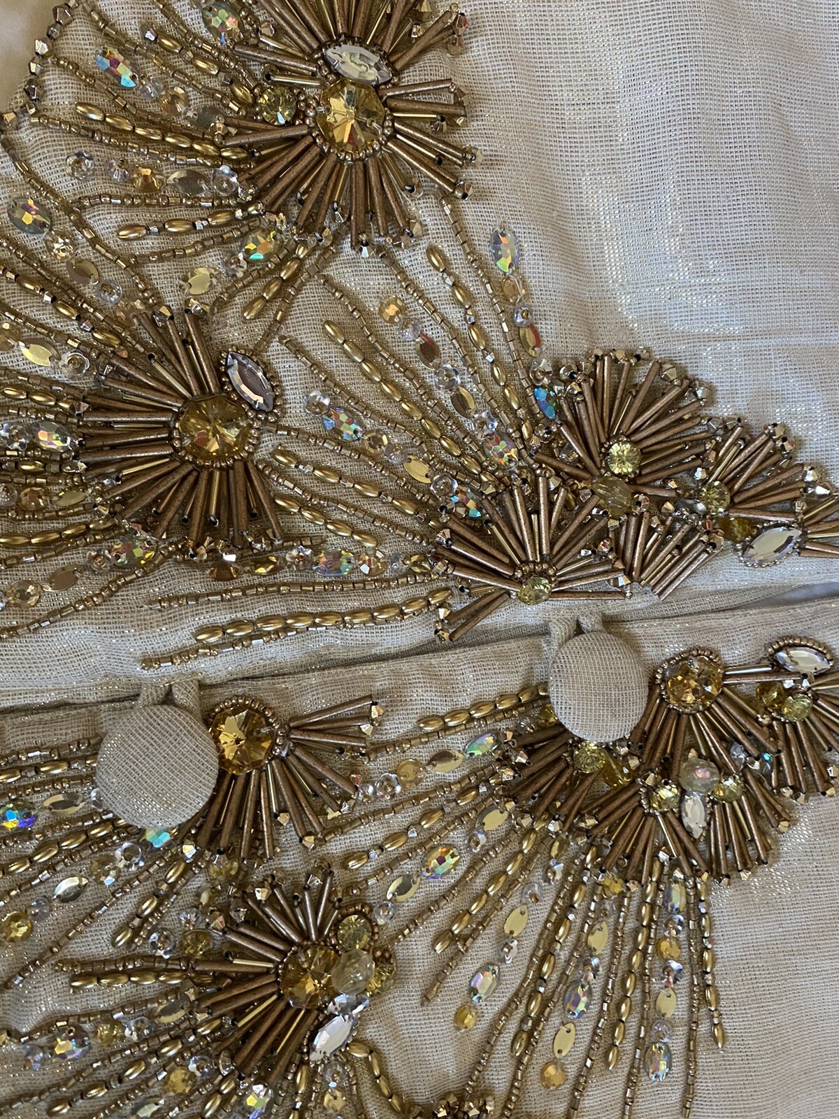 Kim Seybert Gold Champagne Beaded Holiday Tree Skirt “Trevi” Sample Sale NWT eBay