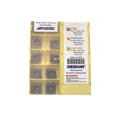 10Pcs DESKAR CNMG120404-MS LF6018 CNC Carbide Inserts for Stainless Steel New