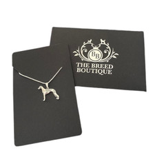 WHIPPET GREYHOUND DOG NECKLACE PENDANT WITH 18" SILVER COLOUR NECKLACE