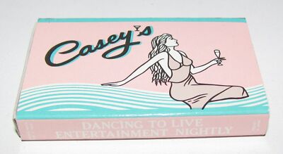 Vintage Matchbox Casey's Dine Dance Romance Clifton New Jersey NJ 20 Matches