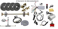 29" Go Kart Rear Axle Kit Steering 6" Wheels +48V 1800W Electric Motor Kit Quad