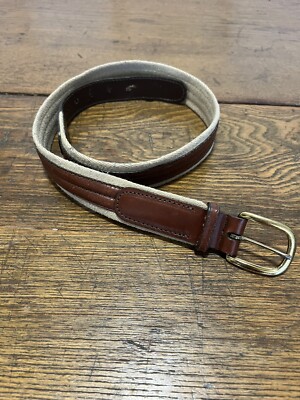 Vintage Canterbury Brass leather 70s belt size 32 Vintage Canterbury Brown Leather Belt Adjustable Brass  main image 2