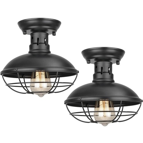 2 Pack Flush Mount Ceiling Light Fixtures Farmhouse Easric Industrial Ceiling