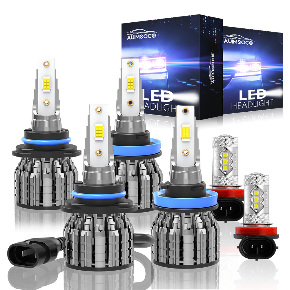 For Jeep Compass Utility 4-Door 2.4L 2014-2022 LED Headlight+Fog Light Bulbs Kit