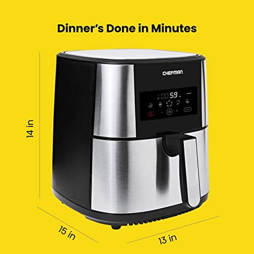 Chefman TurboFry® Touch Air Fryer, XL 8-Qt Family Size, One-Touch Digital Contro - Picture 2 of 7
