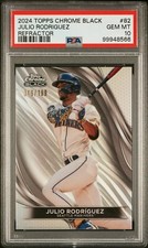 2024 Topps Chrome Black Refractor #82 Julio Rodriguez  #/199 PSA 10