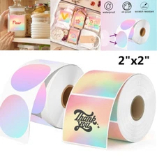 1-4 Rolls 2"x2" Direct Thermal Label Printer Adhesive Stickers Barcode DIY Logo