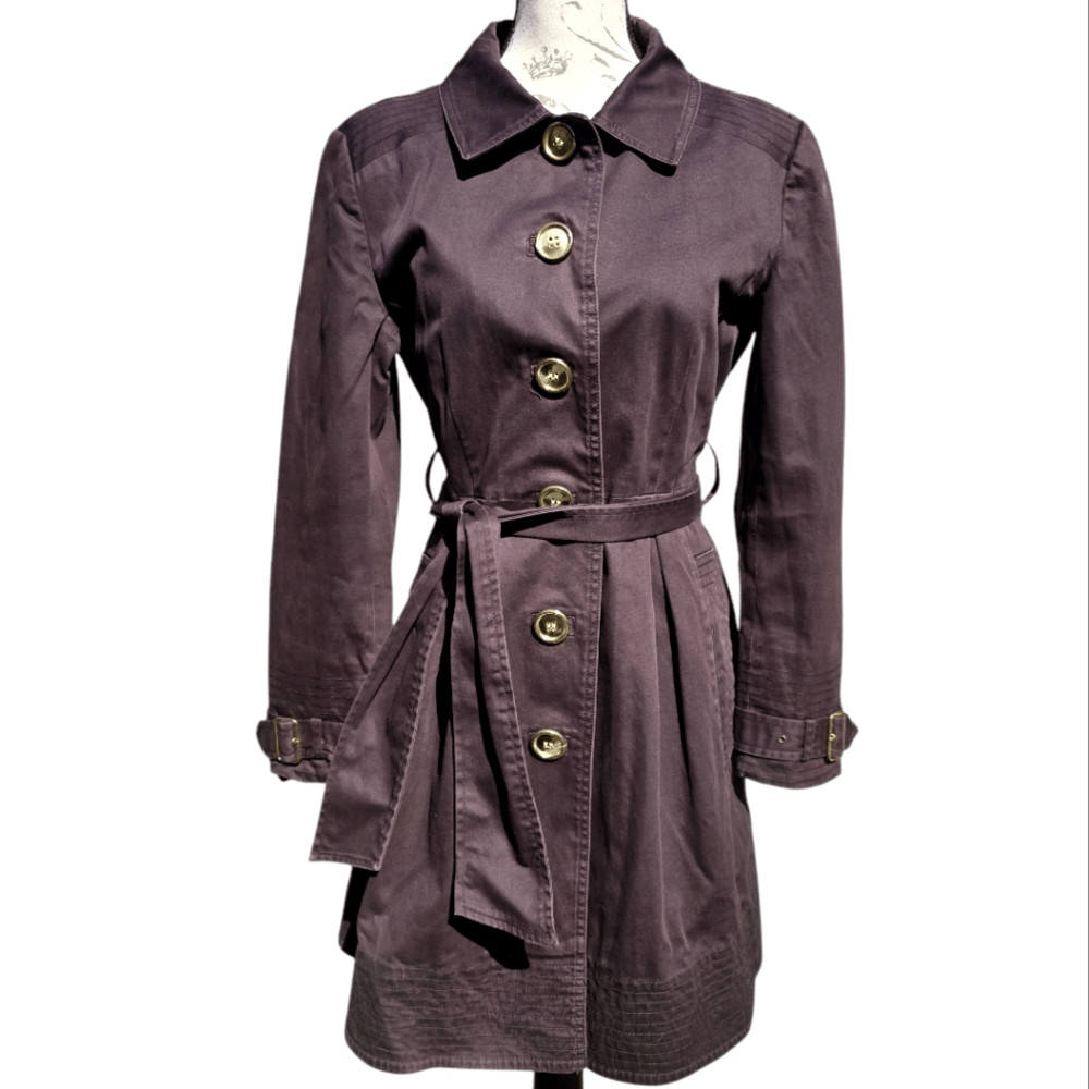 Zara Basic Solid Brown Trenchcoat Size XL - image 1