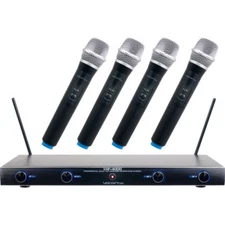 VocoPro VHF-4000-2 Professional Quad VHF Wireless Microphone System 