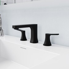 2-Handle 8" Widespread Bathroom Faucet w/ Pop-up Drain in Matte Black