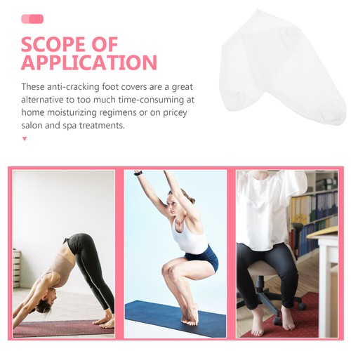 4 Pairs Moisturizing Socks Cotton Spandex Heel Overnight for Dry Cracked Feet - Picture 7 of 12