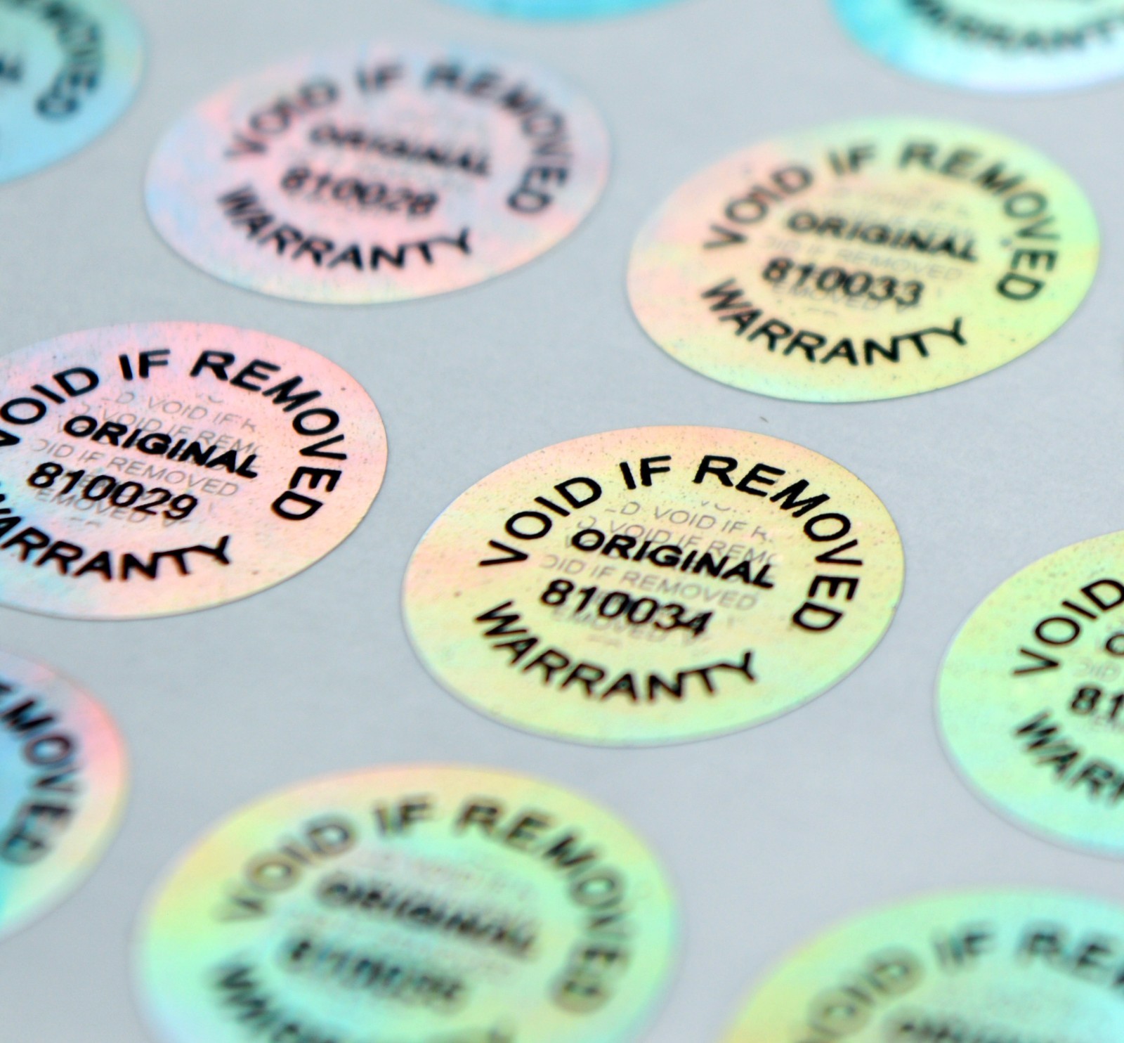 250 Stück Hologramm Garantiesiegel - Sicherheitsetiketten Mit Seriennummern 32x15mm
