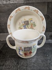 Royal Doulton Bunnykins Vintage Baby Bowl  Two Handled Mug Set From 1936