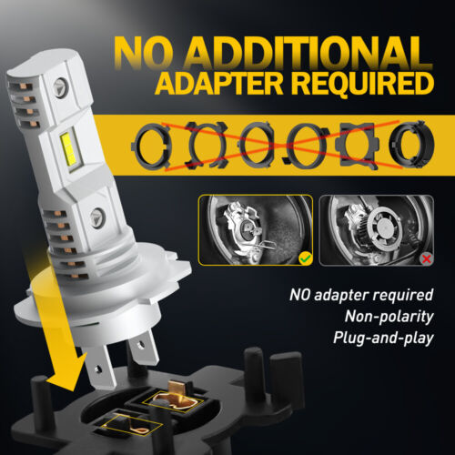 H7 LED Headlight Globes Bulbs Kit High Low Beam Bright White Lamp Canbus Free - Picture 10 of 11