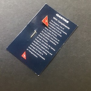 Qantas Airlines Collectors Kangaroo Stick Pin - Hat Lapel Pin With Card