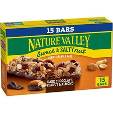 Nature Valley Sweet and Salty Nut Bars Dark Chocolate Peanut Almond 15 Bars 1...