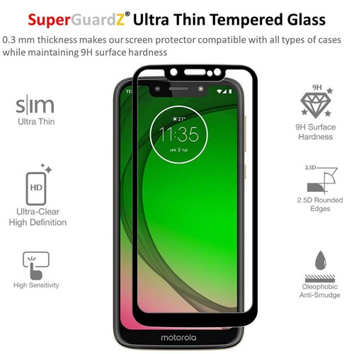 SuperGuardZ FULL COVER Tempered Glass Screen Protector For Motorola Moto G7 Play - Picture 3 of 11