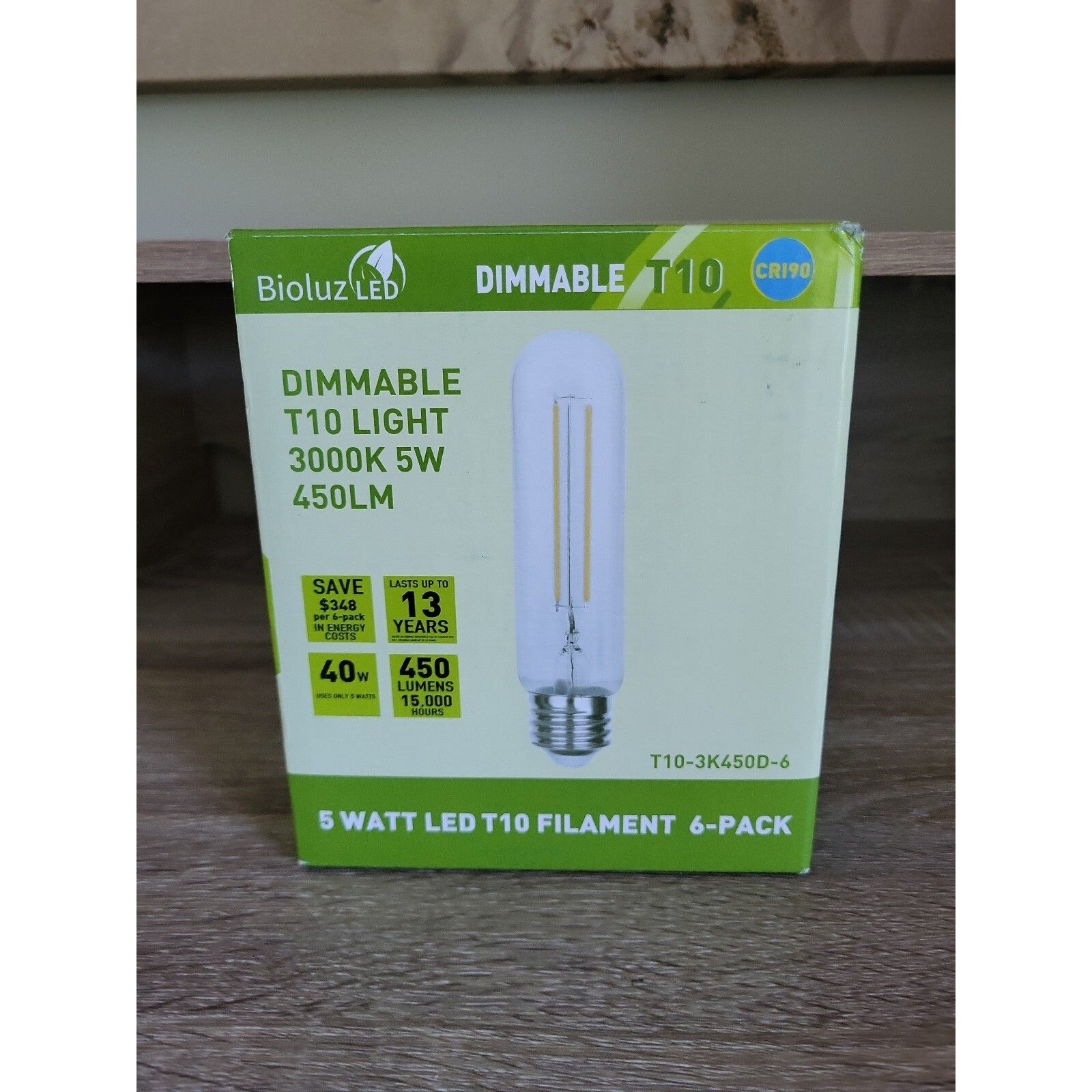 Bioluz LED T10 Dimmable LED Filament Bulb