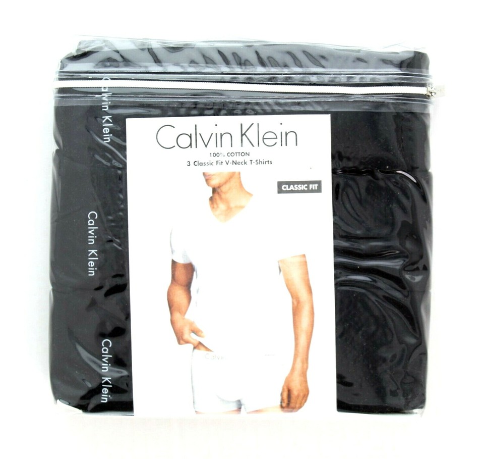 Calvin Klein Men's T-Shirts V-Neck Undershirt, Classic Fit Tee Shirt, 3 ...
