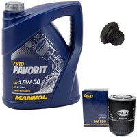 MotoröL ÖLfilter SM108 15W50 5Liter + ÖLablassschraube FüR Opel Omega A Caravan