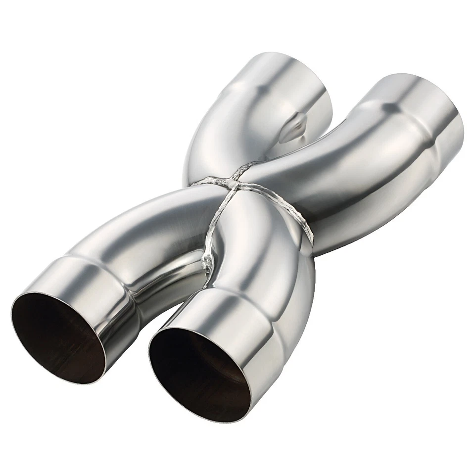 Welded X Pipe 3" Dual Inlet/Outlet Polished Exhaust X Pipe Stainless Steel - Image 4 of 4