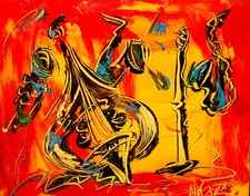 MODERN ABSTRACT Painting  Stretched   IMPRESSIONIST BY MARK KAZAV 344tT34T