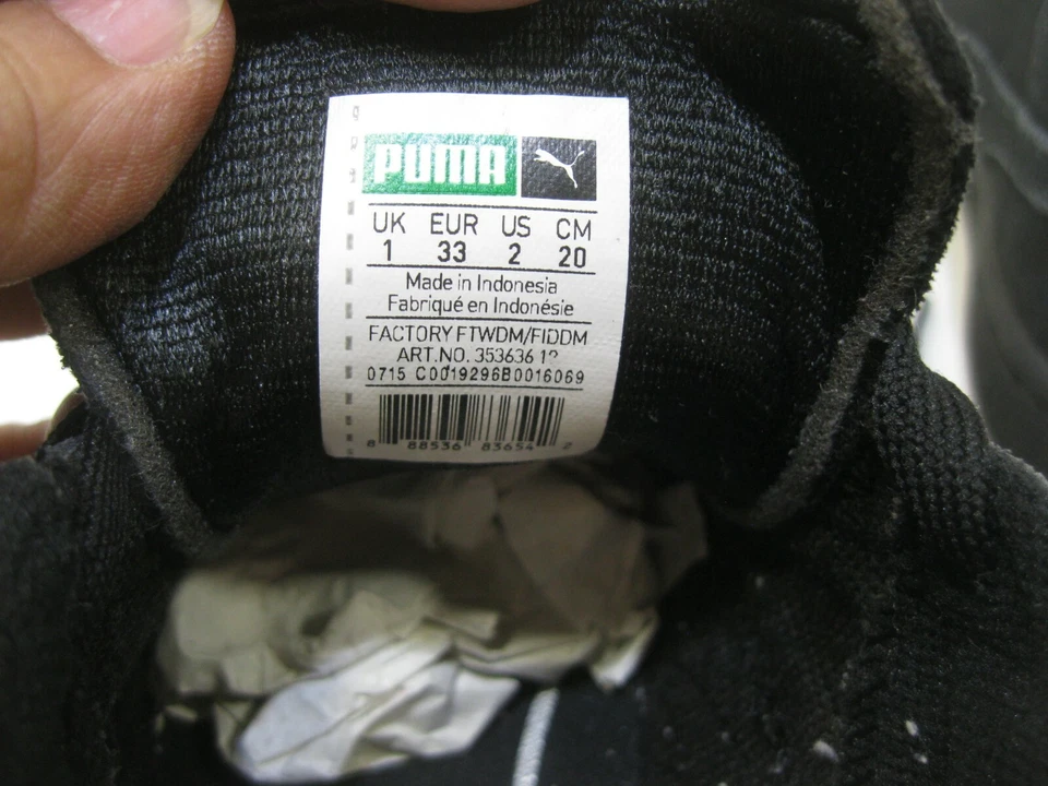 puma gamuza niños negros 353636 19 jóvenes talla 1 Foto 2 de 4